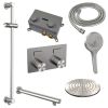 Brauer Carving 5-NG-202 thermostatische inbouw regendouche met drukknoppen SET 67 RVS geborsteld PVD