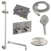 Brauer Carving 5-NG-204 thermostatische inbouw regendouche met drukknoppen SET 69 RVS geborsteld PVD