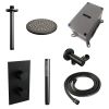 Brauer Carving 5-S-125 thermostatische inbouw regendouche 3-weg omstelling SET 29 mat zwart