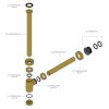 Clou CL1060604382 buis met kraag 300mm ø25mm t.b.v. Mini Suk sifon goud geborsteld PVD