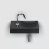 Clou Vale CL033016101L fontein 38x19cm met kraangat links mat zwart keramiek