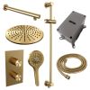 Brauer Carving 5-GG-140 thermostatische inbouw regendouche 3-weg omstelling SET 44 goud geborsteld PVD