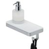 Geesa Frame 918816-02 zeepdispenser 200 ml met planchet en handdoekhaak chroom/ wit