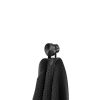 Geesa Opal Brushed Metal Black 917213-09 handdoekhaak klein zwart metaal geborsteld