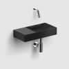 Clou Vale CL0330161L fontein 38x19cm zonder kraangat links mat zwart keramiek