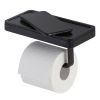 Geesa Frame 918824-06-06 toiletrolhouder met planchet zwart