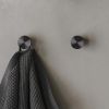 Geesa Opal Brushed Metal Black 917213-09 handdoekhaak klein zwart metaal geborsteld
