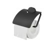 Geesa Opal Black 917208-06 toiletrolhouder met klep zwart