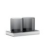 Inda Claire A7110WCR21 dubbele vrijstaande bekerhouder chroom/ gesatineerd glas