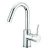 Lanesto Kiruna 253717 wastafelkraan hoog met gladde body titanium (OUTLET)