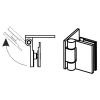 Riho Scandic 131604010 scharnier chroom (t.b.v. Riho Scandic badwand) *niet meer leverbaar*