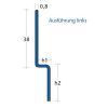 Blanke Aqua Keil Wand 845280B125L (8502) afsluitprofiel 980x12,5x24mm links RVS geborsteld