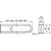 Handicare (Linido) LI2601050402 vaste toiletbeugel 500 mm RVS gecoat wit