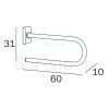 Inda Confort AH997ACR veiligheidssteun 60cm chroom