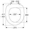 Pressalit Scandinavia PLUS 758035-D05999 toiletzitting met deksel rood