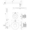 Brauer Carving 5-CE-098 thermostatische inbouw regendouche SET 02 chroom