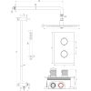 Brauer Carving 5-GG-136 thermostatische inbouw regendouche 3-weg omstelling SET 40 goud geborsteld PVD