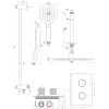 Brauer Carving 5-GG-144 thermostatische inbouw regendouche 3-weg omstelling SET 48 goud geborsteld PVD