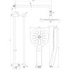 Brauer Carving 5-GM-204 thermostatische inbouw regendouche met drukknoppen SET 69 gunmetal geborsteld PVD