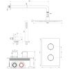 Brauer Edition 5-NG-051 thermostatische inbouw regendouche 3-weg omstelling SET 28 RVS geborsteld PVD