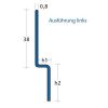 Blanke Aqua Keil Wand 8402856100L afsluitprofiel 2000x10x40mm links mat zwart