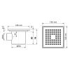 Easy Drain Aqua Plus Quattro AQUA+15X15FT50 doucheput 15x15cm zijuitloop