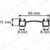 Huppe universeel 070013 afdichtingsprofiel, 200cm / 8mm *niet meer leverbaar*