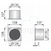 Looox Closed CL2 reserverolhouder voor 1 rol inbouw RVS (OUTLET)