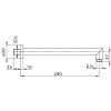Pure PU5734 wandarm 290mm chroom