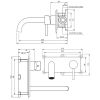 Brauer Edition 5-NG-004-B4 inbouw wastafelmengkraan met gebogen uitloop en afdekplaat model D1 RVS geborsteld PVD