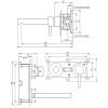 Brauer Edition 5-NG-004-S5-65 inbouw wastafelmengkraan met rechte uitloop en rozetten model B1 RVS geborsteld PVD