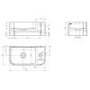 Clou InBe IB03710300201R fontein 43cm met handdoekhouder grijs Microrazzo beton