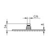 HSK Shower & Co! 1100021 hoofddouche vierkant vlak 250x250x8mm messing verchroomd (OUTLET)