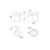 Inda Gealuna A1010ANE03 bekerhouder transparant helder glas/ mat zwart