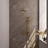 Brauer Carving 5-GG-135 thermostatische inbouw regendouche 3-weg omstelling SET 39 goud geborsteld PVD