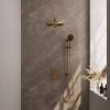 Brauer Carving 5-GG-140 thermostatische inbouw regendouche 3-weg omstelling SET 44 goud geborsteld PVD
