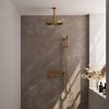 Brauer Carving 5-GG-201 thermostatische inbouw regendouche met drukknoppen SET 66 goud geborsteld PVD