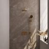 Brauer Carving 5-GG-204 thermostatische inbouw regendouche met drukknoppen SET 69 goud geborsteld PVD