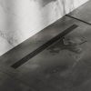 Brauer DR-SRF100S douchegoot met standaard rooster en flens 7 x 100cm mat zwart