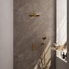 Brauer Edition 5-GG-057 thermostatische inbouw regendouche 3-weg omstelling SET 34 goud geborsteld PVD