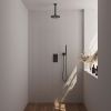 Brauer Carving 5-S-125 thermostatische inbouw regendouche 3-weg omstelling SET 29 mat zwart