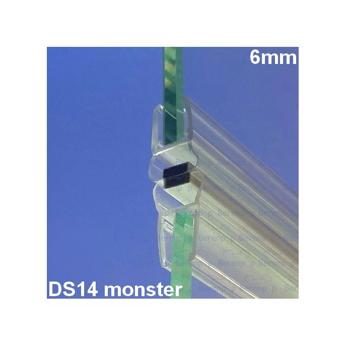 Exa-Lent Universal monsterstukje doucherubber type DS14 - 2cm lengte en geschikt voor glasdikte 6mm - magneet recht