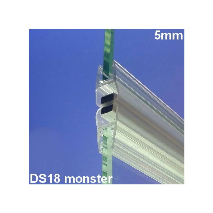 Exa-Lent Universal monsterstukje doucherubber type DS18 - 2cm lengte en geschikt voor glasdikte 5mm - magneet recht