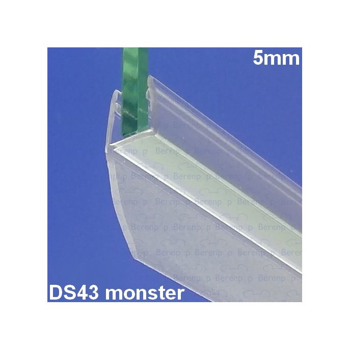 Exa-Lent Universal monsterstukje doucherubber type DS43 - 2cm lengte en geschikt voor glasdikte 5mm - 1 flapje