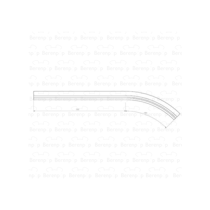 Duscholux 250484.01.004.000 drainage profile curved right, 61,0cm