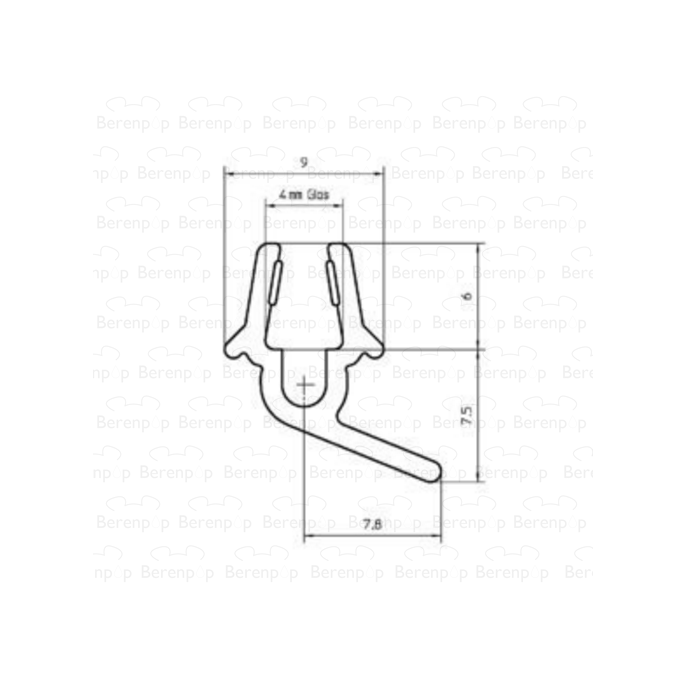 Duscholux  250543.01.000.1050 afwaterprofiel horizontaal, 105cm, 4mm