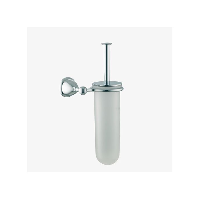 Fima Carlo Frattini Style F60461SN toiletborstelgarnituur wit gesatineerd glas/ geborsteld nikkel
