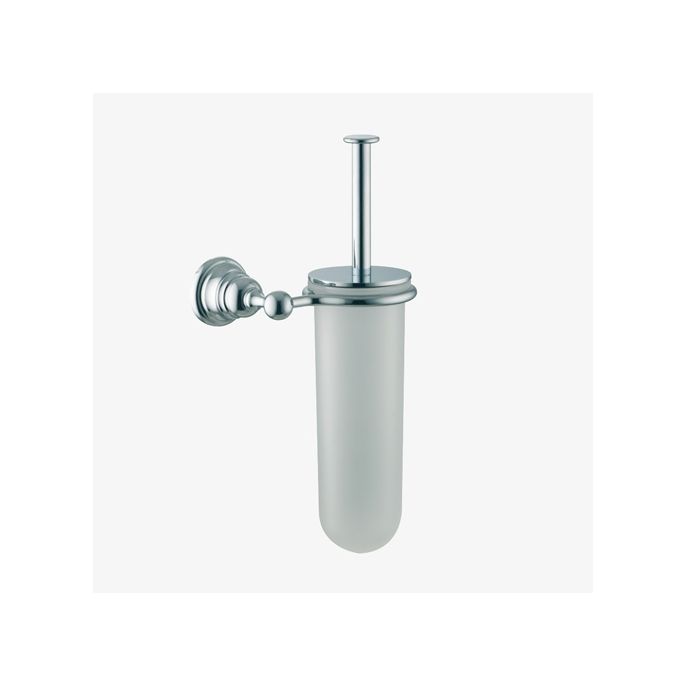 Fima Carlo Frattini Victory F60661SN toiletborstelgarnituur wit gesatineerd glas/ geborsteld nikkel