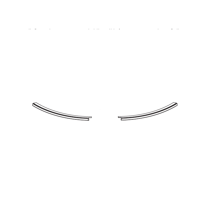 HSK Atelier Pur E77059 set glasdorpellijsten tbv onderzijde kwartronde 4-delige schuifdeuren *niet meer leverbaar*