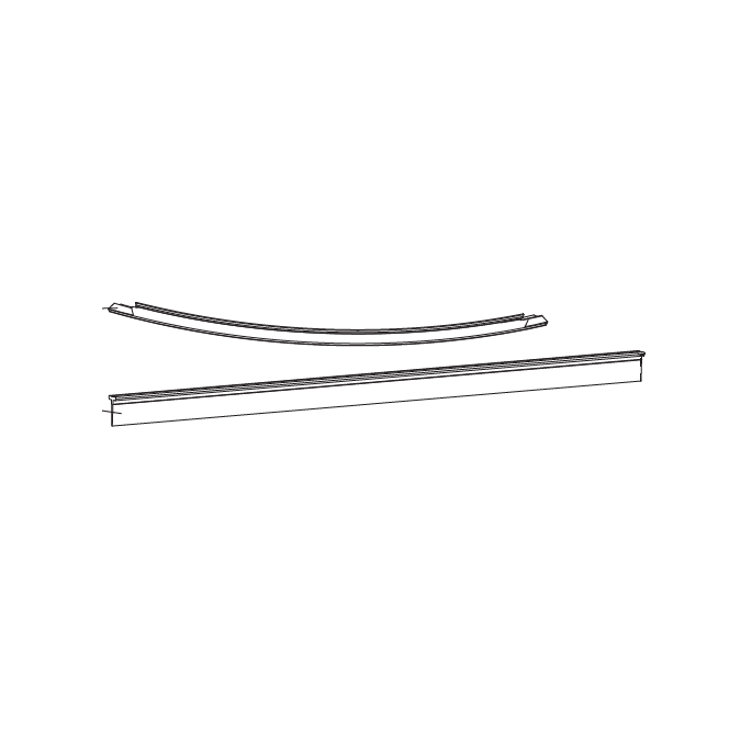 HSK Atelier Pur E77059 strip tbv onderzijde 3-delige kwartronde draaideur, radius 55cm *niet meer leverbaar*